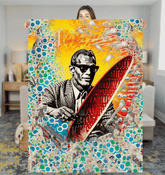 Surfing 5 23 Sherpa Blanket with Elegant Wave Design